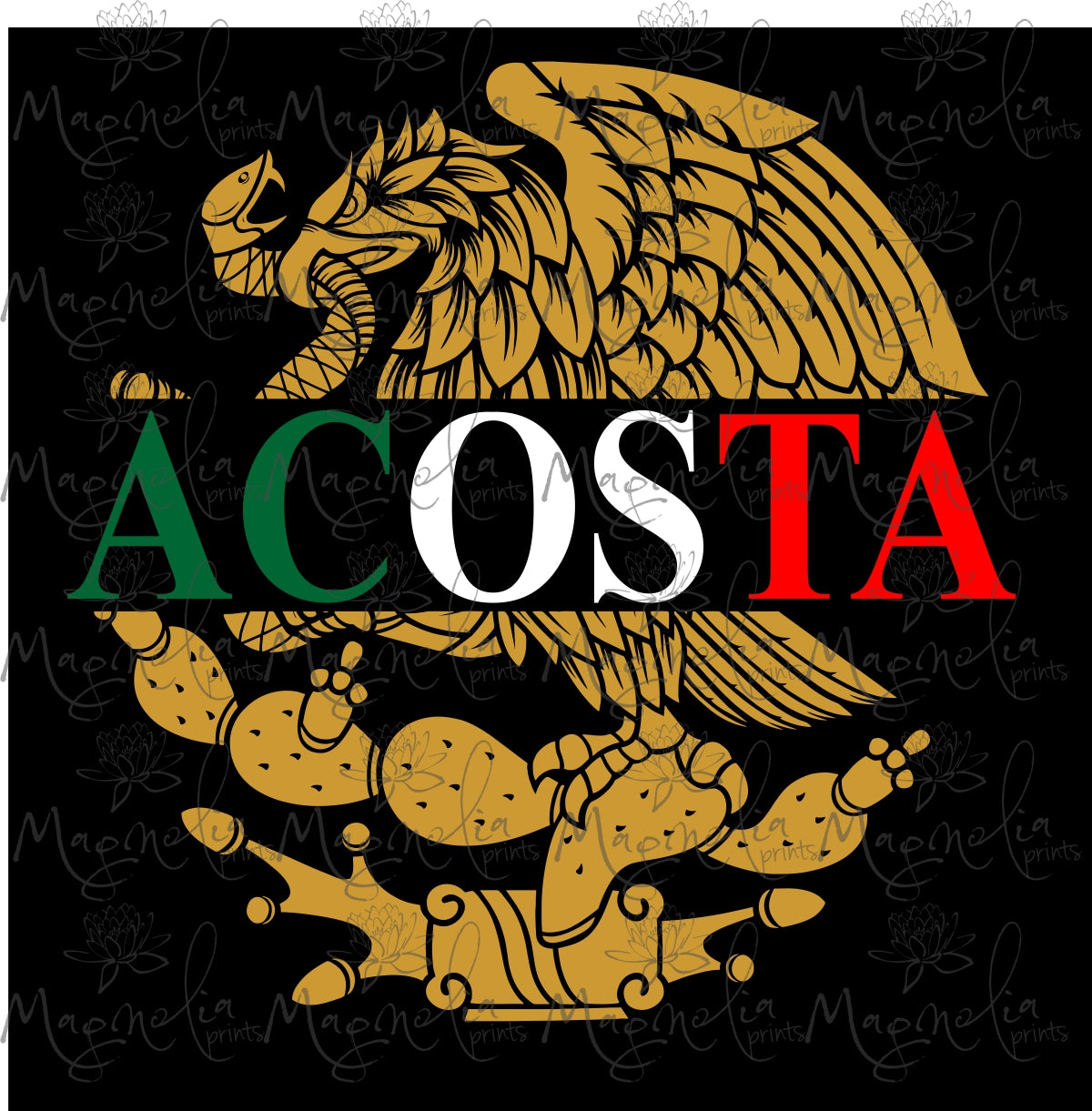 Decal Mexican Eagle with your Name - Gicela Aleman