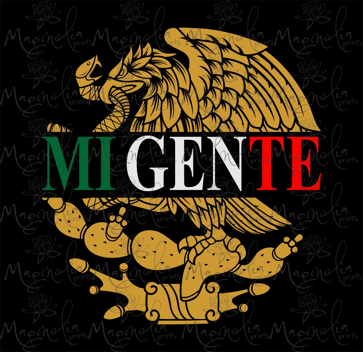 Decal Mexican Eagle with your Name - Gicela Aleman