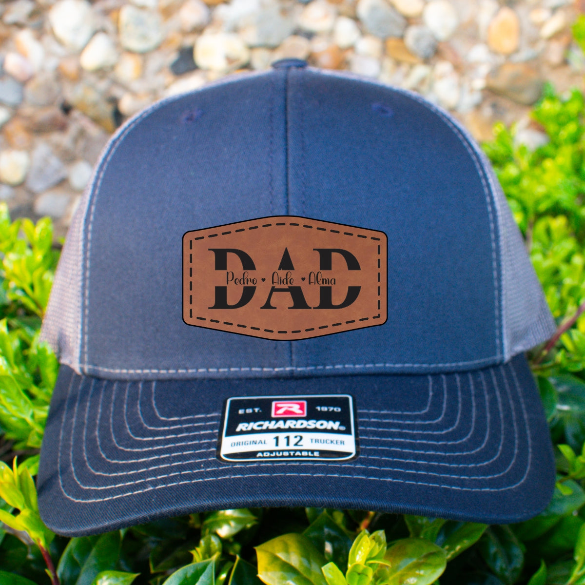 Custom hat Dad with kids names laser engraved - Gicela Aleman