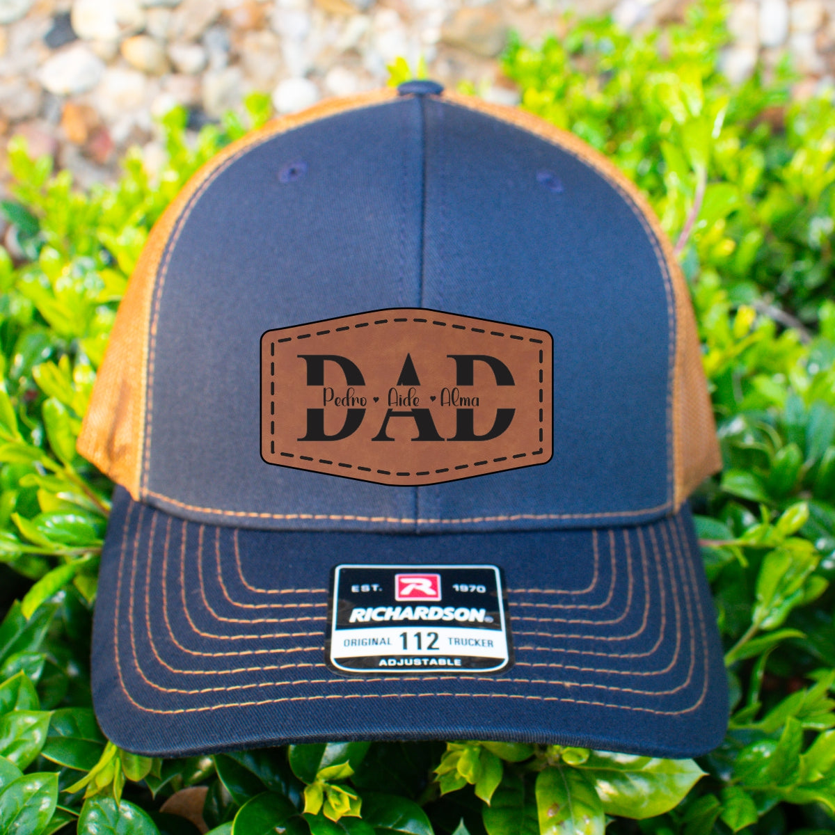Custom hat Dad with kids names laser engraved - Gicela Aleman