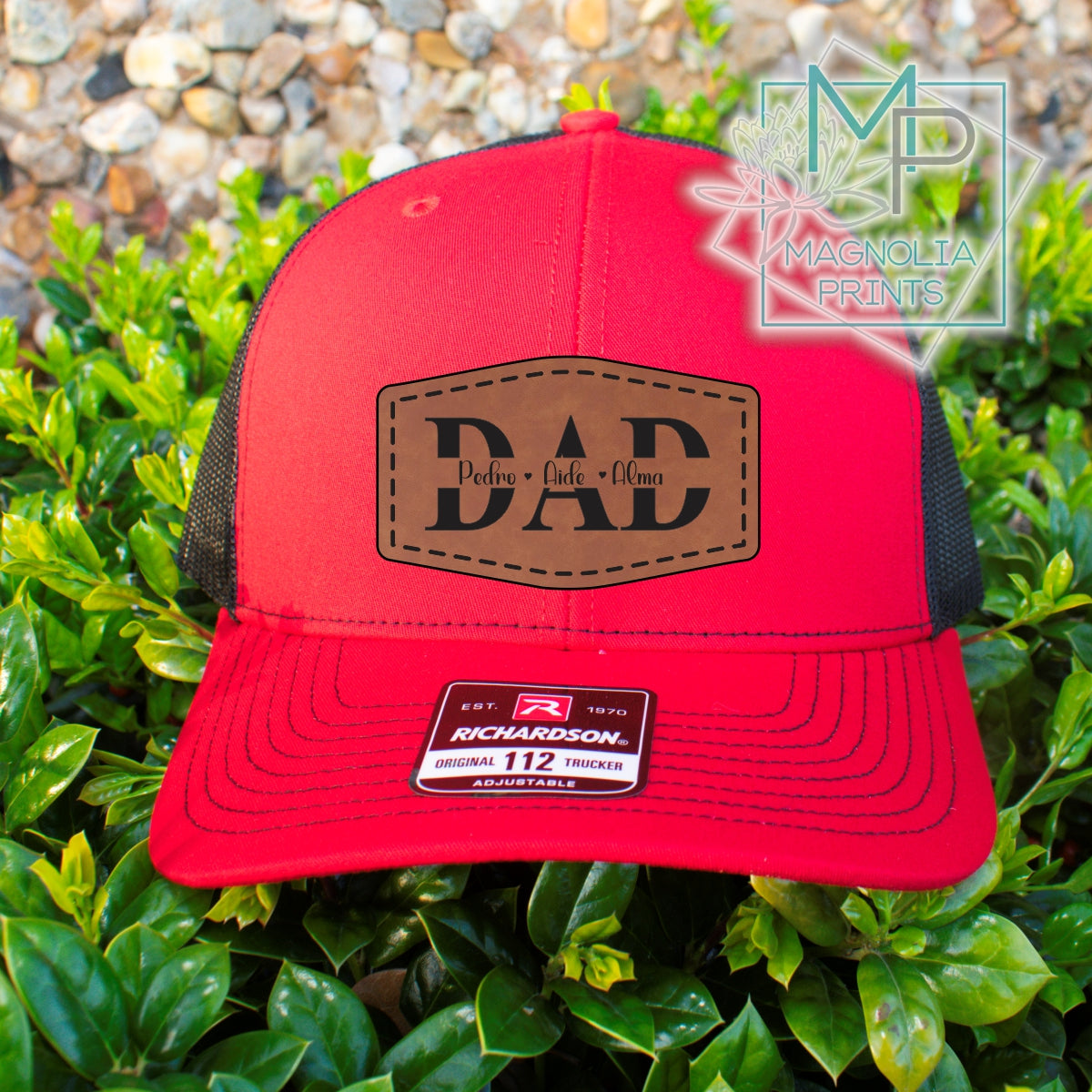 Custom hat Dad with kids names laser engraved - Gicela Aleman