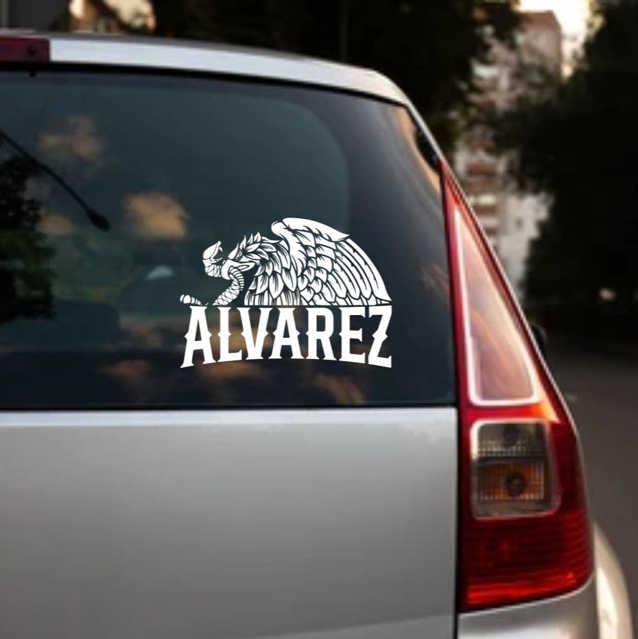 CUSTOM HALF EAGLE DECAL – PERSONALIZED WITH YOUR NAME - Gicela Aleman