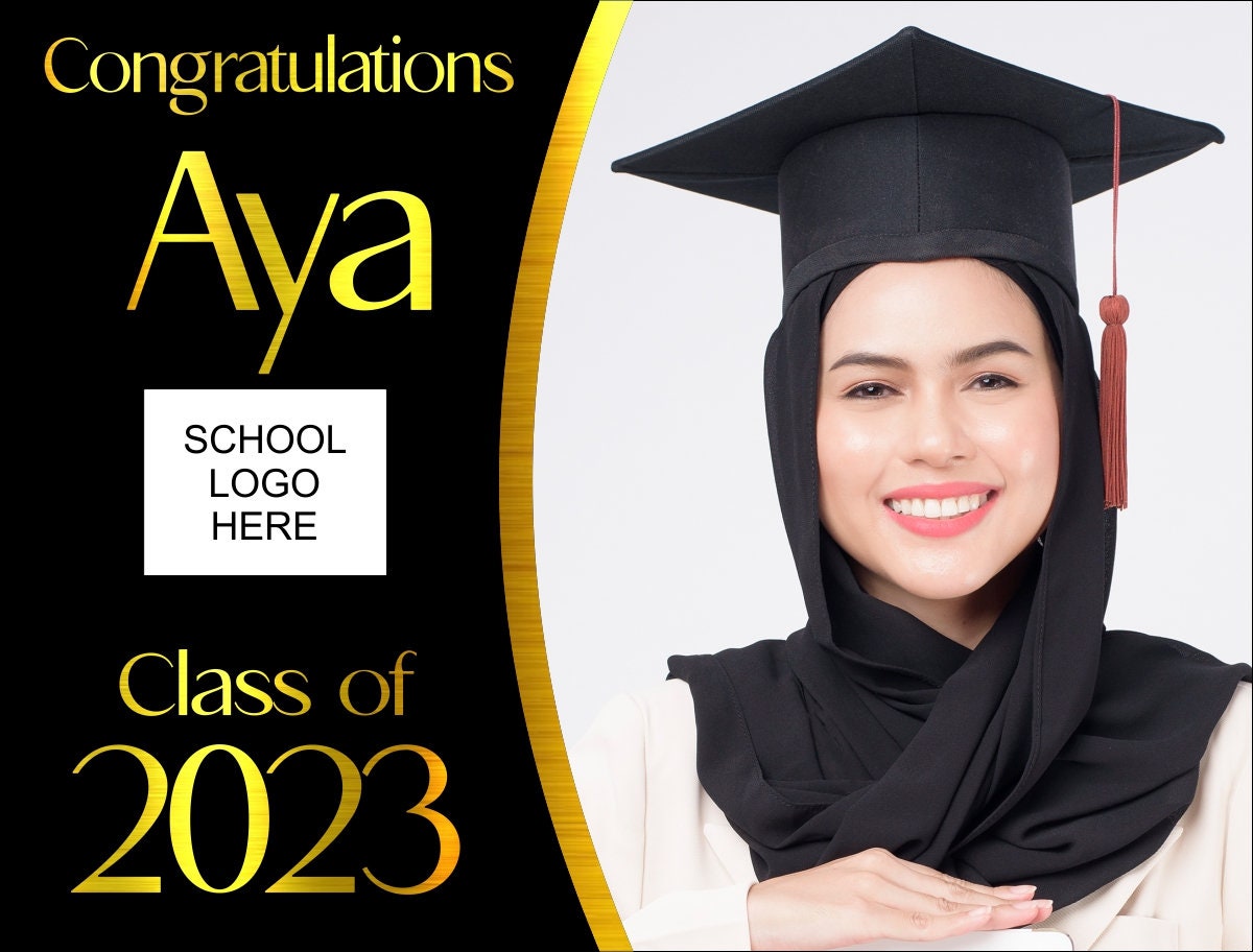 Senior Custom Graduation Yard Sign / H Stake / Senior sign / congrats class of 2023 / Graduate announcement / Metallic GIFT - Gicela Aleman