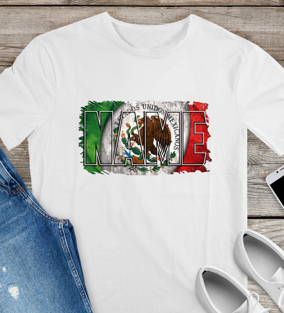 Mexican Flag name shirt / soft tee / sublimated t-shirt / sarape / folklore / gift - Gicela Aleman