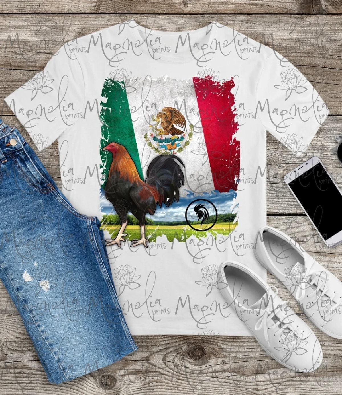 Rooster / Mexican Flag  / gallo / gallero / gift for him / spanish /  t shirt /  soft tee / sublimated t-shirt / - Gicela Aleman