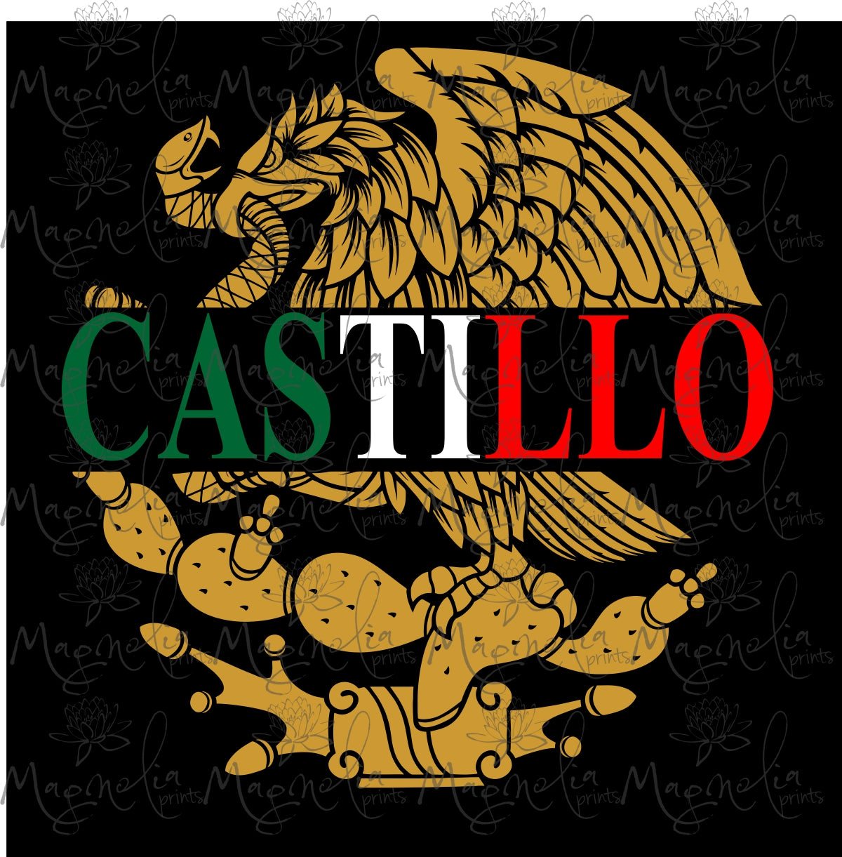 Decal Mexican Eagle with your Name - Gicela Aleman