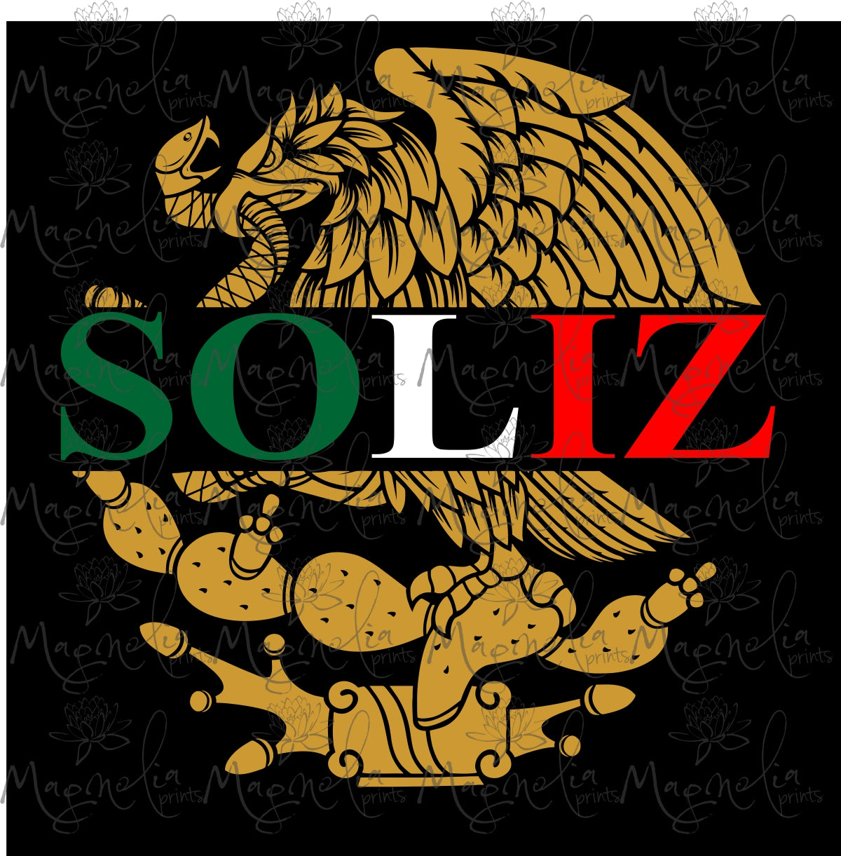 Decal Mexican Eagle with your Name - Gicela Aleman
