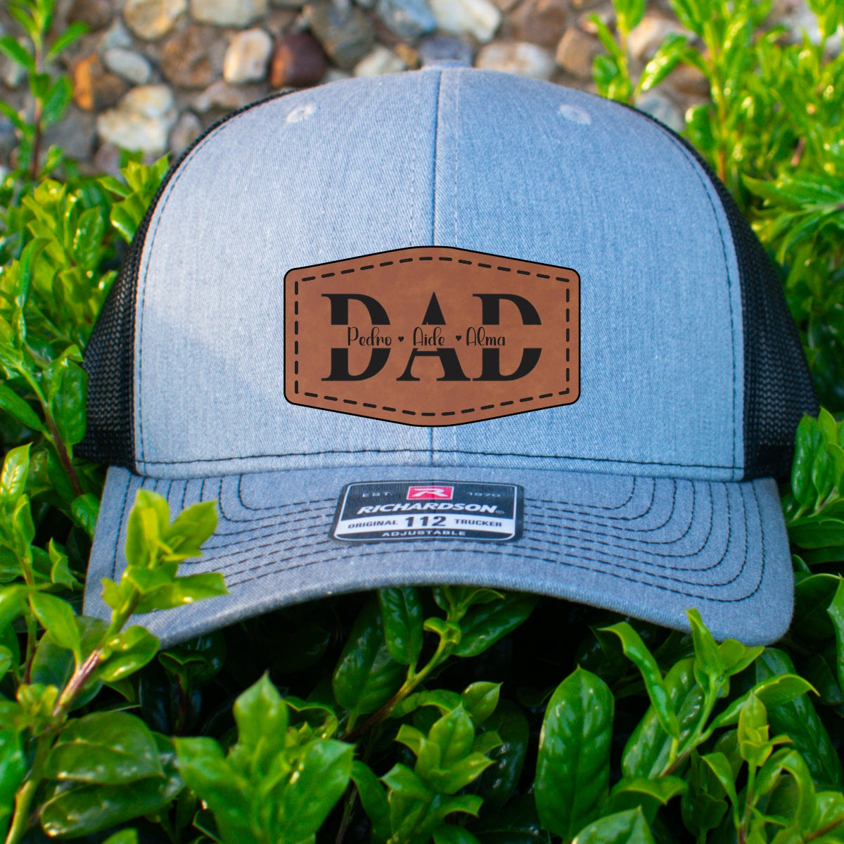Custom hat Dad with kids names laser engraved - Gicela Aleman