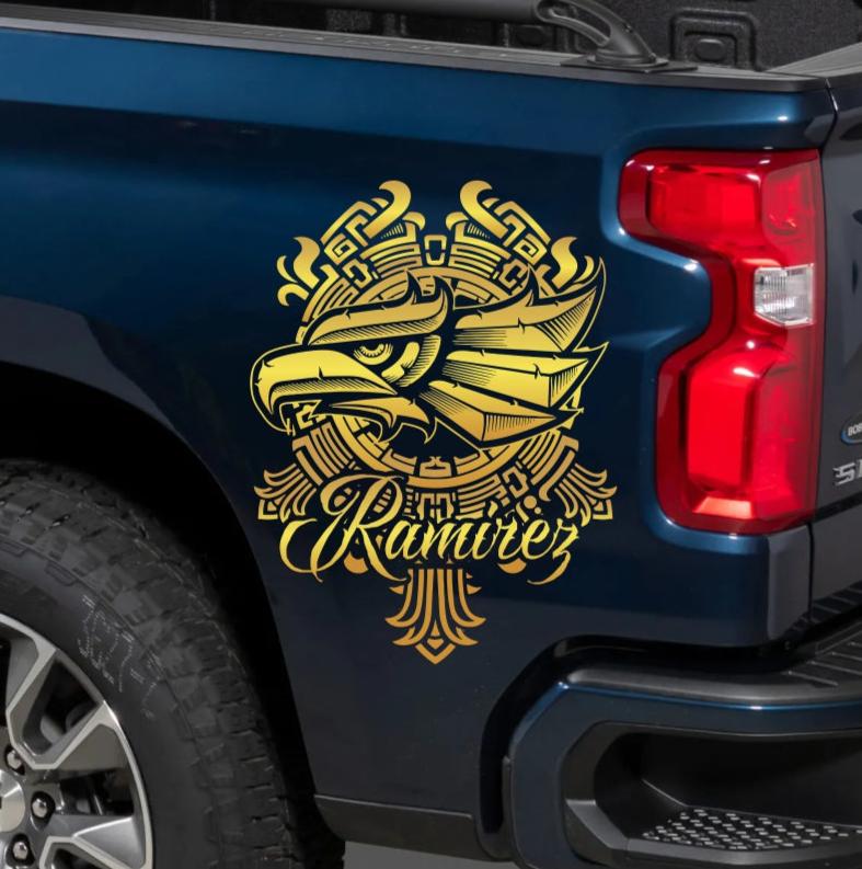 Aztec-Inspired Eagle Emblem Decal - Gicela Aleman