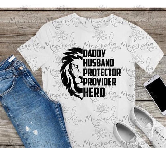 Father's day tee/   Daddy husband protector provider hero  / soft tee / sublimated t-shirt / gift for dad / gift for daddy / father's day - Gicela Aleman