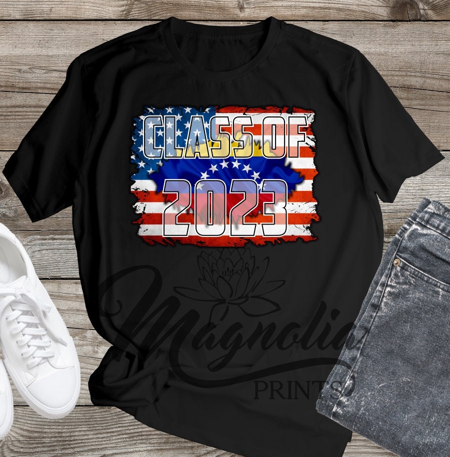 T shirt Senior 2023 / Venezuela flag/ USA flag / graduate, graduado / graduation / class of 2023 / senior / mexico  / Spanish gift - Gicela Aleman