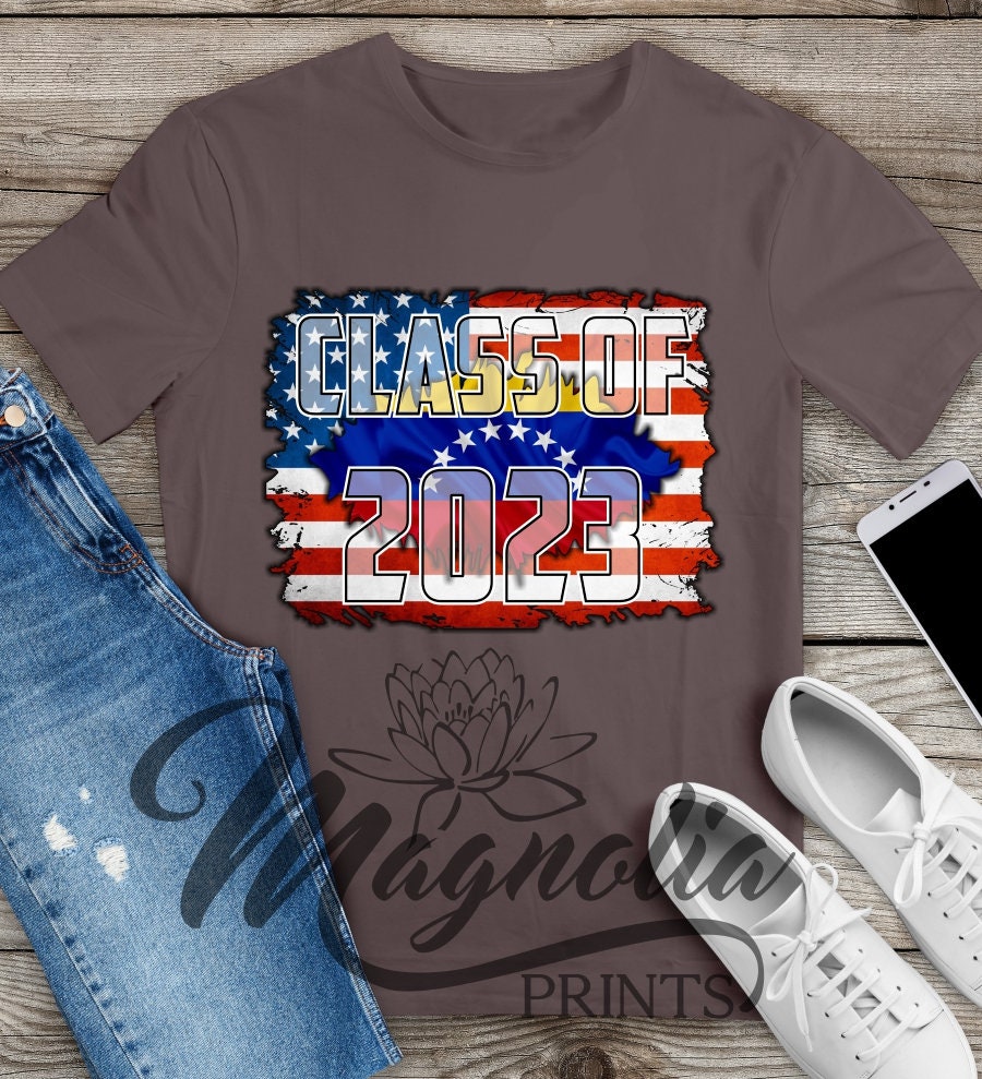 T shirt Senior 2023 / Venezuela flag/ USA flag / graduate, graduado / graduation / class of 2023 / senior / mexico  / Spanish gift - Gicela Aleman