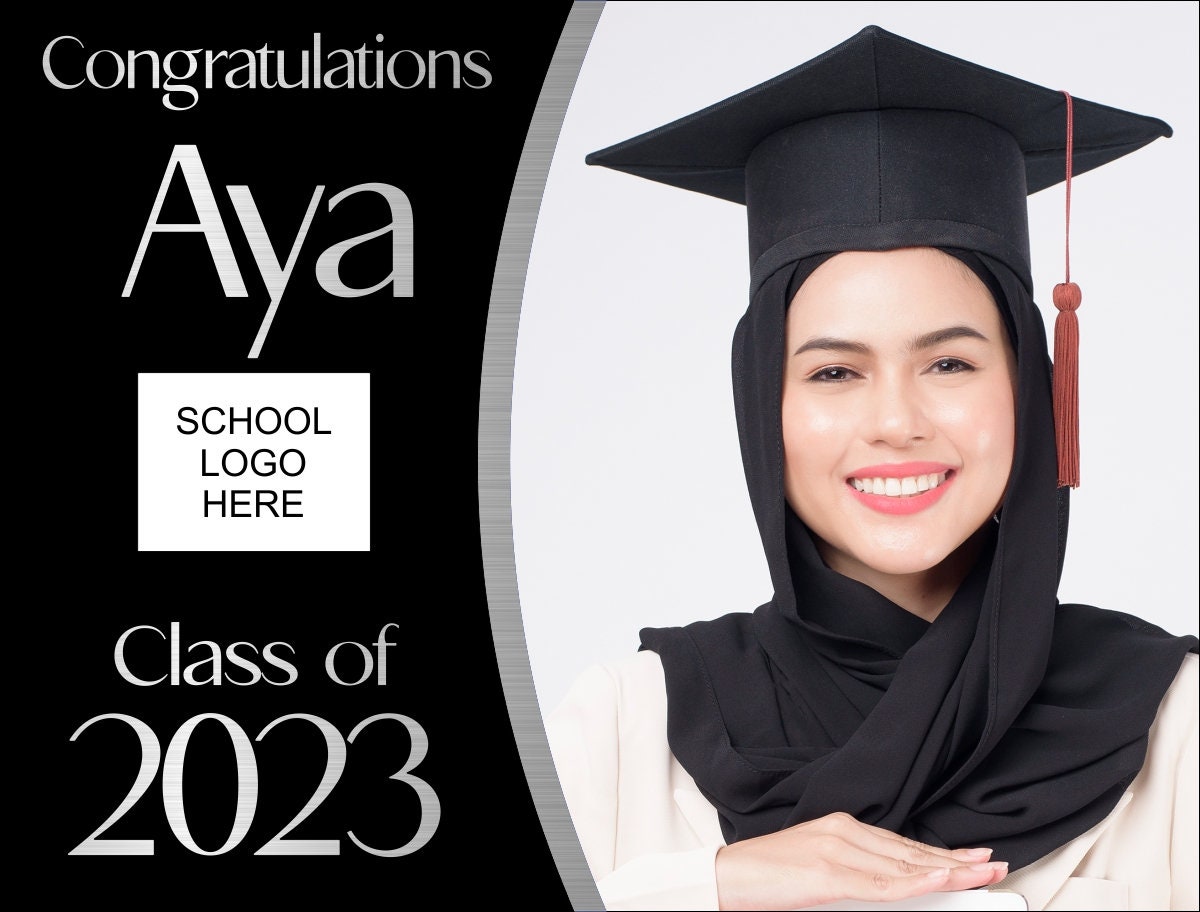 Senior Custom Graduation Yard Sign / H Stake / Senior sign / congrats class of 2023 / Graduate announcement / Metallic GIFT - Gicela Aleman