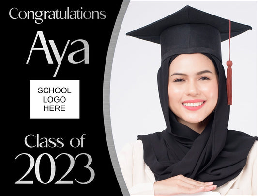 Senior Custom Graduation Yard Sign / H Stake / Senior sign / congrats class of 2023 / Graduate announcement / Metallic GIFT - Gicela Aleman