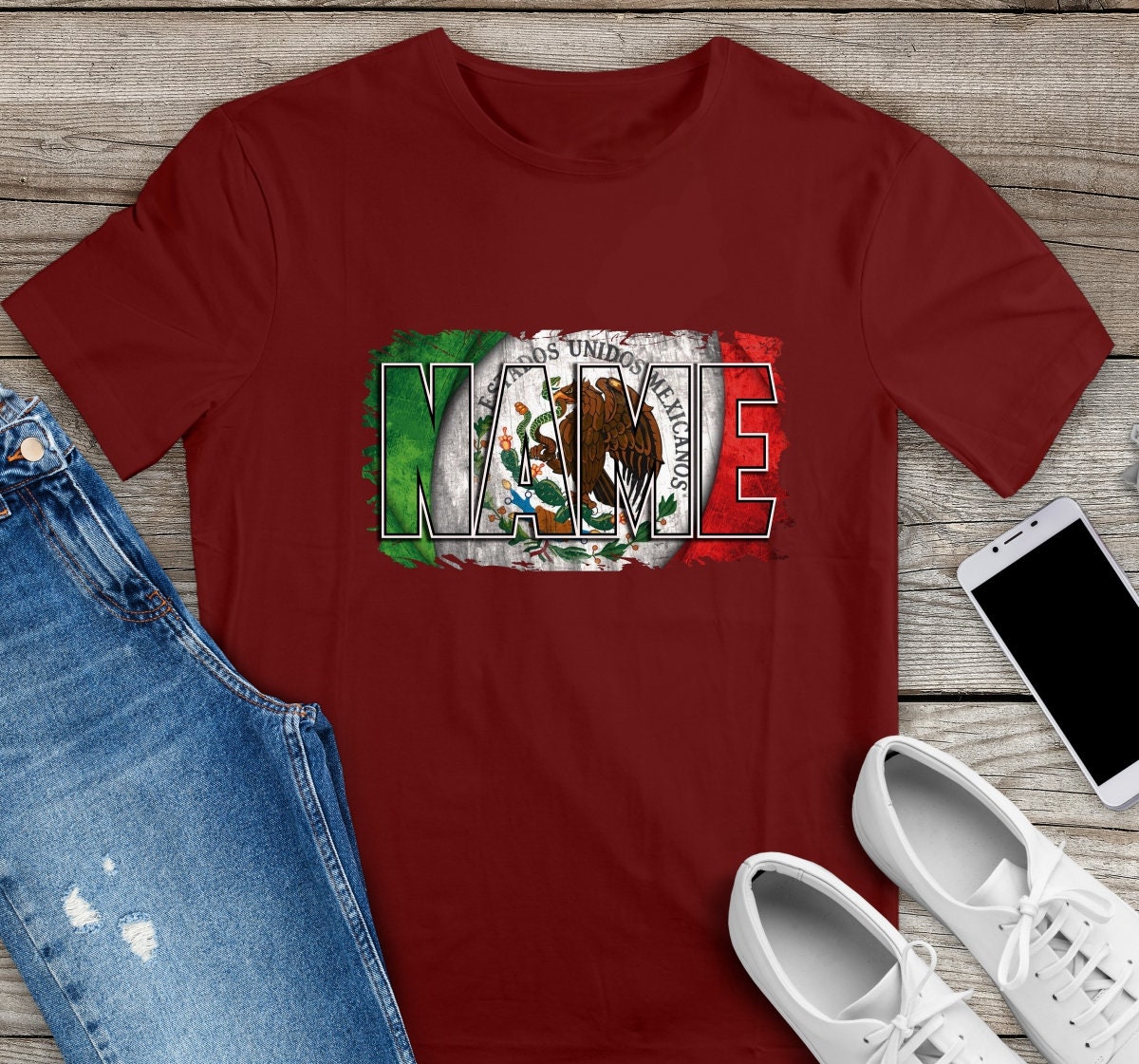 Mexican Flag name  shirt /  soft tee / sublimated t-shirt / sarape / folklore / gift - Gicela Aleman
