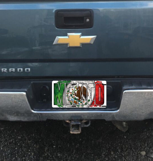 Custom License Plate with your last name and your flag - Gicela Aleman