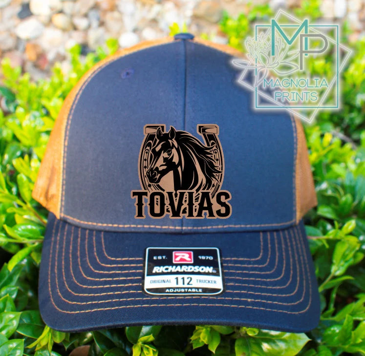 Custom hat, Horse with last name laser engraved - Gicela Aleman